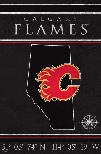 Calgary Flames  17&quot; x 26&quot; Coordinates Sign