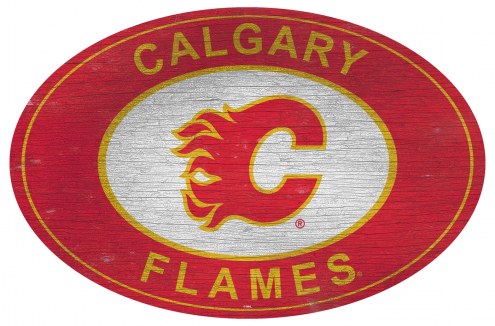 Calgary Flames 46&quot; Heritage Logo Oval Sign