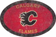 Calgary Flames 46" Team Color Oval Sign