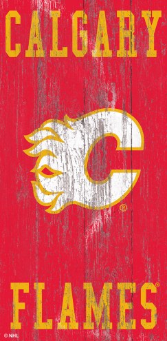 Calgary Flames 6&quot; x 12&quot; Heritage Logo Sign