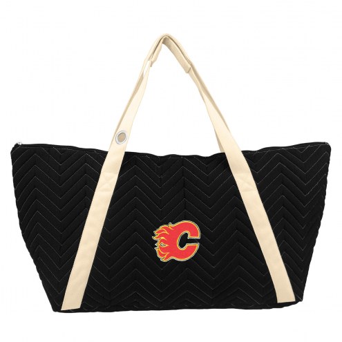 Calgary Flames Chevron Stitch Weekender Bag
