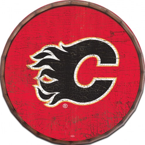 Calgary Flames Cracked Color 16&quot; Barrel Top