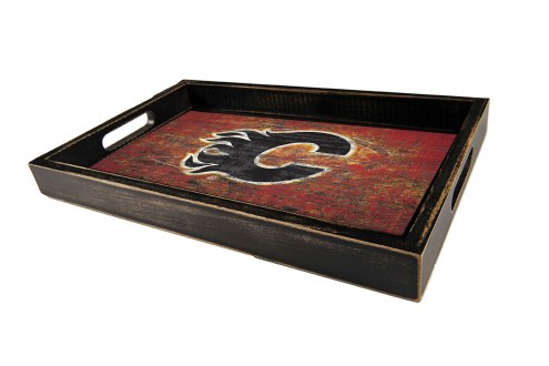 Calgary Flames Distressed Team Color Tray