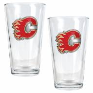 Calgary Flames NHL Pint Glass - Set of 2