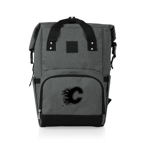 Calgary Flames On The Go Roll-Top Cooler Backpack