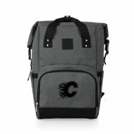 Calgary Flames On The Go Roll-Top Cooler Backpack
