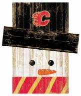 Calgary Flames Snowman Head Sign