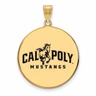 California Polytechnic State Mustangs Sterling Silver Gold Plated Extra Large Pendant