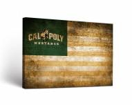 California Polytechnic State Mustangs Vintage Flag Canvas Wall Art