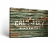 California Polytechnic State Mustangs Weathered Canvas Wall Art