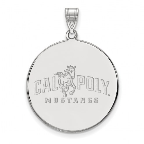 California Polytechnic State Mustangs Sterling Silver Extra Large Disc Pendant