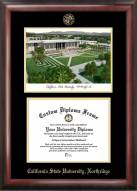 California State Northridge Matadors Gold Embossed Diploma Frame with Campus Images Lithograph
