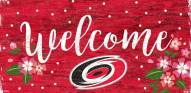 Carolina Hurricanes 6" x 12" Floral Welcome Sign