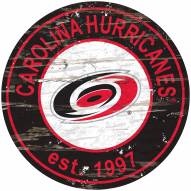 Carolina Hurricanes Distressed Round Sign