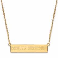 Carolina Hurricanes Sterling Silver Gold Plated Bar Necklace