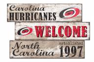 Carolina Hurricanes  Welcome 3 Plank Sign