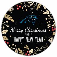 Carolina Panthers 12" Merry Christmas & Happy New Year Sign