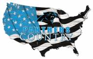 Carolina Panthers 15" USA Flag Cutout Sign