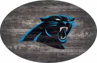 Carolina Panthers 46" Distressed Wood Oval Sign