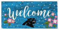 Carolina Panthers 6" x 12" Floral Welcome Sign