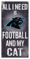 Carolina Panthers 6" x 12" Football & My Cat Sign
