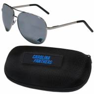 Carolina Panthers Aviator Sunglasses and Zippered Carrying Case