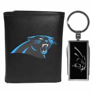 Carolina Panthers Black Tri-fold Wallet & Multitool Key Chain