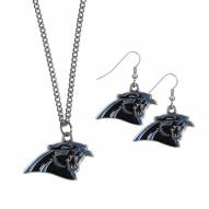 Carolina Panthers Dangle Earrings & Chain Necklace Set