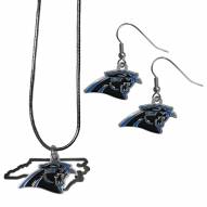 Carolina Panthers Dangle Earrings & State Necklace Set