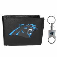 Carolina Panthers Leather Bi-fold Wallet & Valet Key Chain