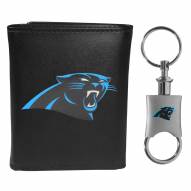 Carolina Panthers Leather Tri-fold Wallet & Valet Key Chain