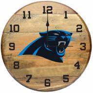 Carolina Panthers Oak Barrel Clock