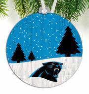 Carolina Panthers Snow Scene Ornament