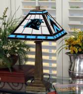 Carolina Panthers Stained Glass Mission Table Lamp