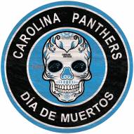 Carolina Panthers Sugar Skull 12" Circle Sign