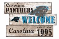Carolina Panthers Welcome 3 Plank Sign