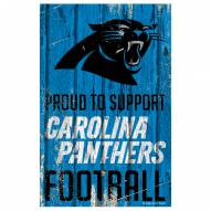 Carolina Panthers Proud to Support Wood Sign