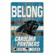 Carolina Panthers Slogan Wood Sign
