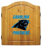 Carolina Panthers NFL Complete Dart Board Cabinet Set (w/darts & flights)