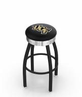 Central Florida Knights Black Swivel Barstool with Chrome Ribbed Ring