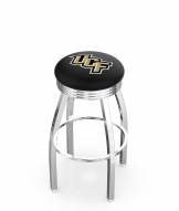 Central Florida Knights Chrome Swivel Barstool with Ribbed Accent Ring