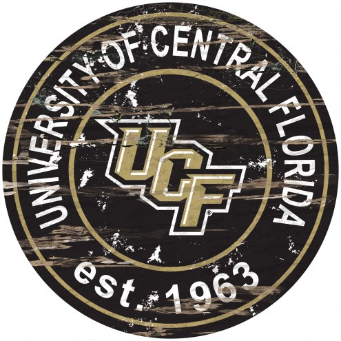 Central Florida Knights Distressed Round Sign