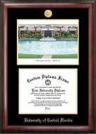 Central Florida Knights Gold Embossed Diploma Frame with Campus Images Lithograph