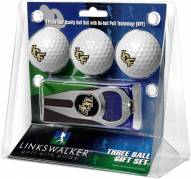 Central Florida Knights Golf Ball Gift Pack with Hat Trick Divot Tool