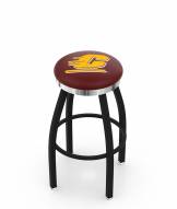 Central Michigan Chippewas Black Swivel Barstool with Chrome Accent Ring