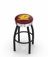 Central Michigan Chippewas Black Swivel Barstool with Chrome Ribbed Ring