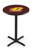 Central Michigan Chippewas Black Wrinkle Bar Table with Cross Base
