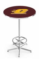 Central Michigan Chippewas Chrome Bar Table with Foot Ring