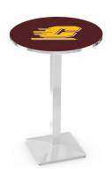 Central Michigan Chippewas Chrome Bar Table with Square Base