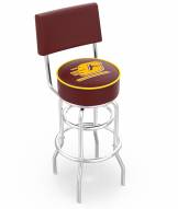 Central Michigan Chippewas Chrome Double Ring Swivel Barstool with Back